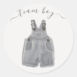 Team Boy Han eller hon Gender Reveal Runt Klistermärke