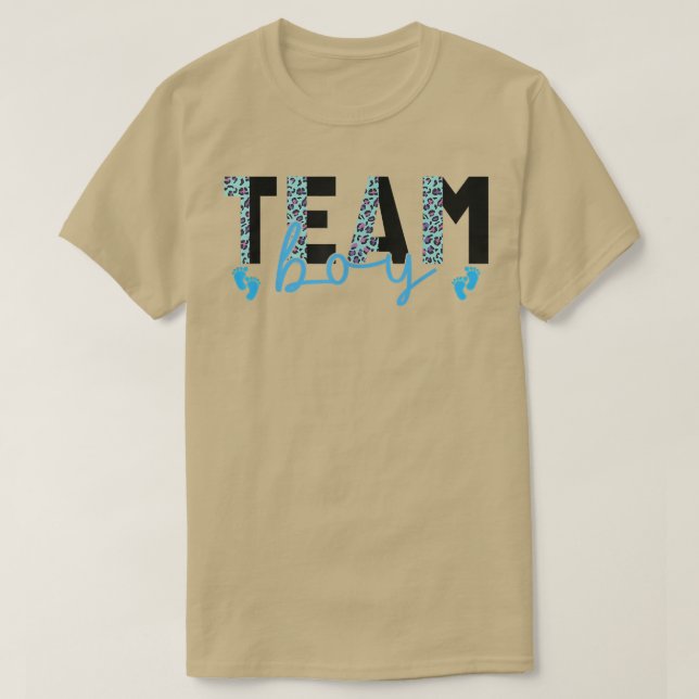 Team Boy Leopard Skriv ut Rosa eller blått Gender  T Shirt (Design framsida)