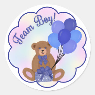 Team Boy Nalle Sticker Runt Klistermärke