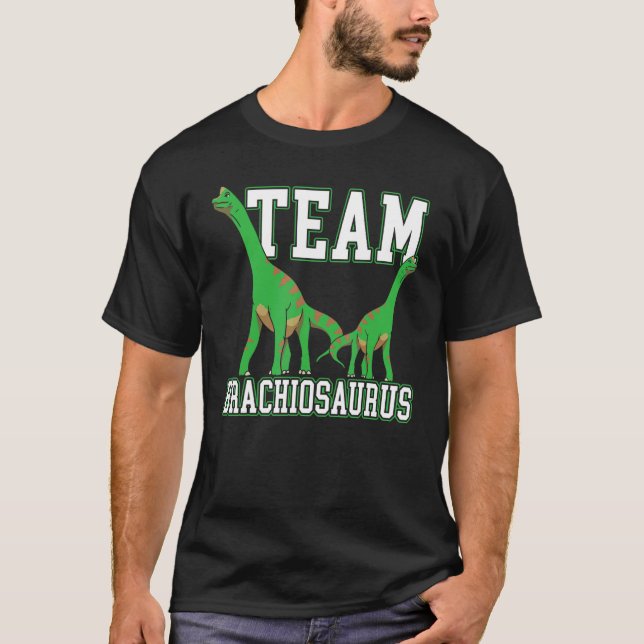 Team Brachiousaurus Dinosaur Future Paleontologist T Shirt (Framsida)