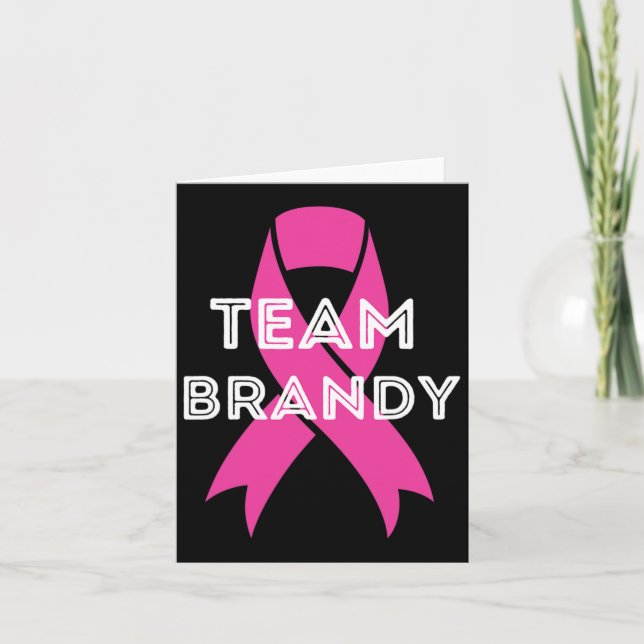 Team Brandy Personlig Breast Cancer Awareness Kort (Framsida)