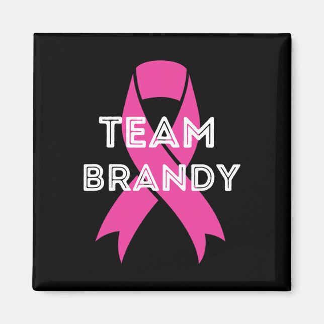 Team Brandy Personlig Breast Cancer Awareness Magnet (Framsidan)