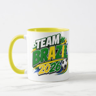 TEAM BRASILIEN 2026 Fotbollsfanmugg Brasiliansk Mugg