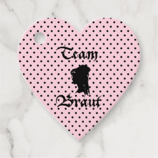 Team Braut Text mit Punkte rosa Gåvor Etiketter