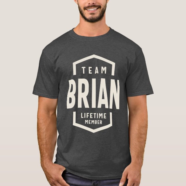 Team Brian Livtime Member Brian Namn T Shirt (Framsida)