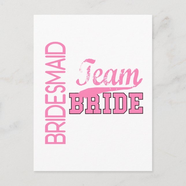 Team Bride 1 BRIDESMAID Vykort (Framsida)