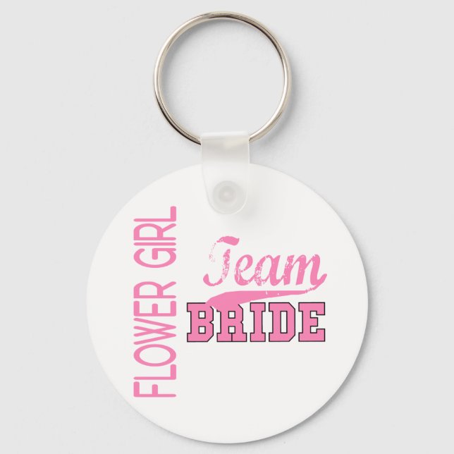 Team Bride 1 FLOWER GIRL Nyckelring (Framsida)