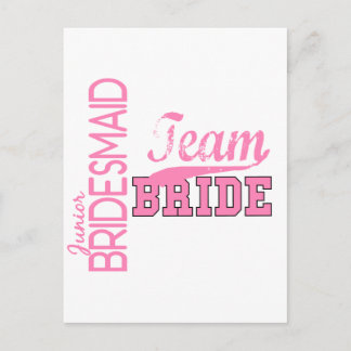 Team Bride 1 JUNIOR JR BRIDESMAID Vykort