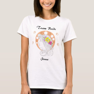 Team Bride   Anpassade Hand Sketch T Shirt