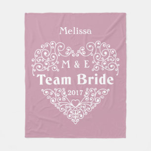 Team Bride anpassningsbar-monogram och år bröllop- Fleecefilt