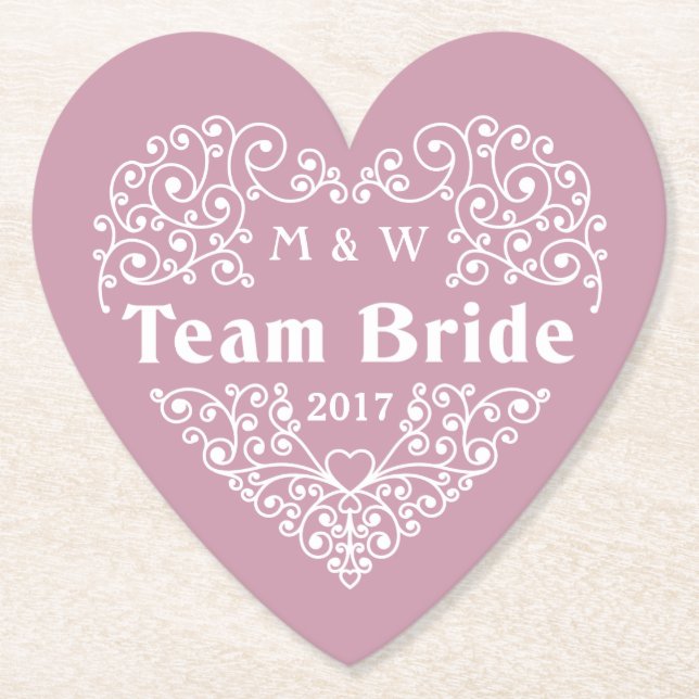 Team Bride anpassningsbar-monogram och pappert und Underlägg Papper (Framsida)