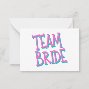 Team Bride Anteckningskort