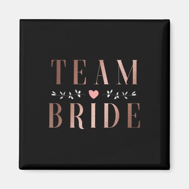Team Bride Bachelor Möhippa Bröllopsfest Sq Magnet (Framsidan)