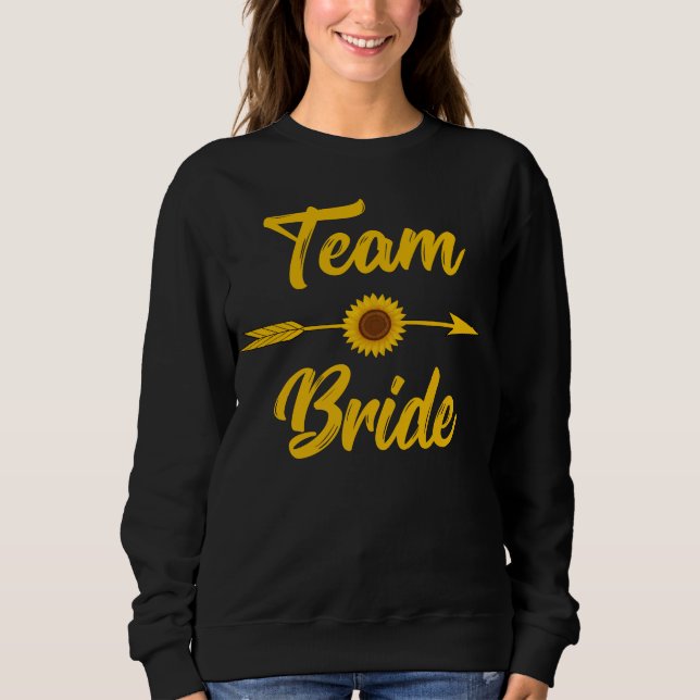 Team Bride Bachelorette Brudens sida Solros T Shirt (Framsida)