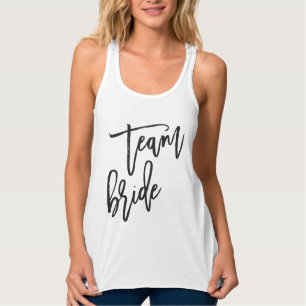 TEAM BRIDE Bachelorette-partiets skjorta // skjort Linne Med Racerback
