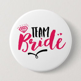 Team Bride Bachelorette Party Typography Button Knapp