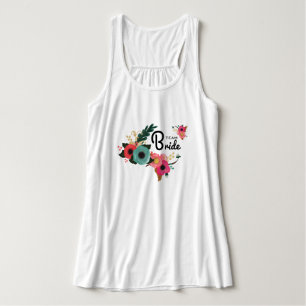 Team Bride. Blommigt Bachelorette Party Linne Med Racerback