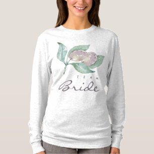 TEAM BRIDE BLUE GRÖNT WATERCOLOR FOLIAGE OLIVE TRÖJA