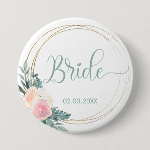 TEAM BRIDE! Blumen Kranz Button Knapp