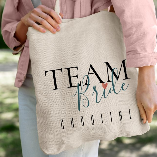 Team Bride | Bridesmaid | BRÖLLOP Tygkasse (Skapare uppladdad)