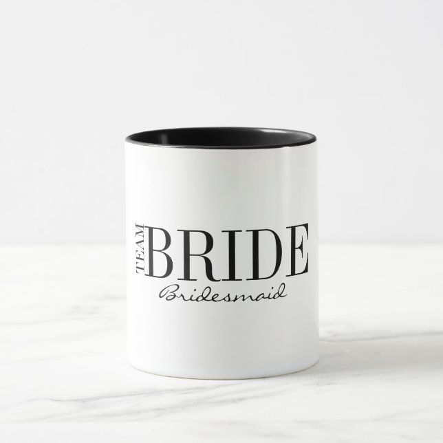 Team Bride Bridesmaid Brudens sida Coffee Mugg (Center)