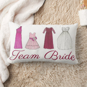 Team Bride Bridesmaid Brudens sida GOwen Bröllop Lumbarkudde