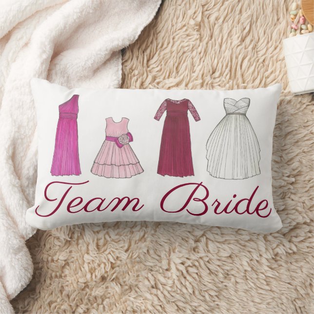 Team Bride Bridesmaid Brudens sida GOwen Bröllop Lumbarkudde (Filt)