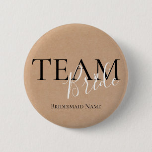 Team Bride   Bridesmaid Namn   Knappen Bröllop Knapp