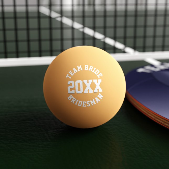 Team Bride Bridesman Wedding Favor Ping Pong Boll (Treat your Bridesman to his own ping pong ball. Just add your wedding year)