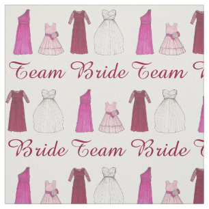 Team Bride Bröllop Brudens sida Dress Gown Tyg