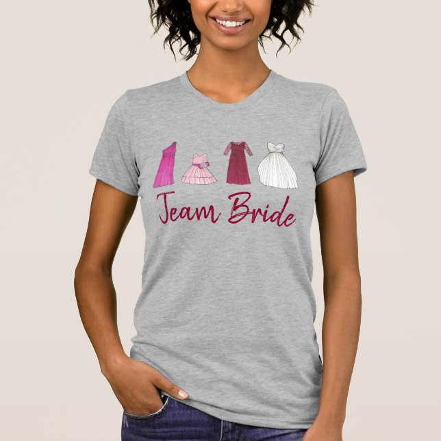 TEAM BRIDE Bröllop Brudens sida DTAR Tee Shirt (Framsida)