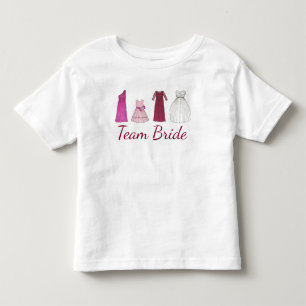 TEAM BRIDE Bröllop Brudens sida Flower Girl Rosa T-shirt