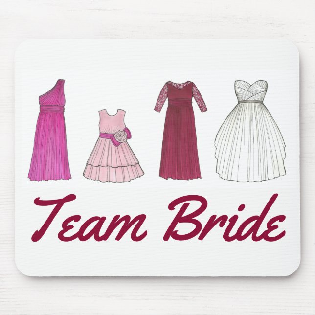 Team Bride Bröllop Brudens sida Gown Dress Musmatta (Framsidan)