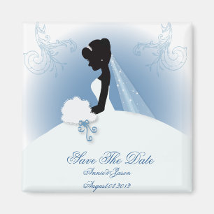 Team bride Bröllop gown Bride möhippa silhouette Magnet