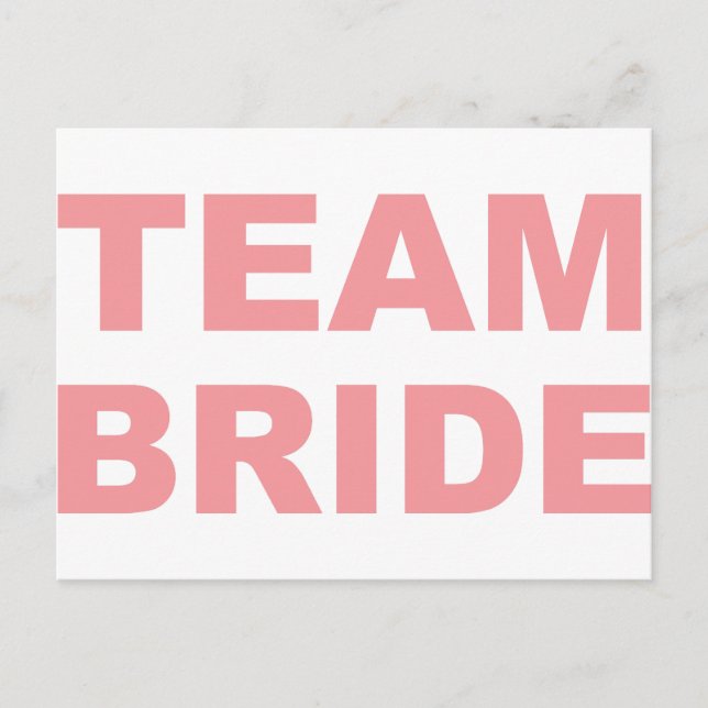 Team Bride Bröllop Hen Party Vykort (Framsida)