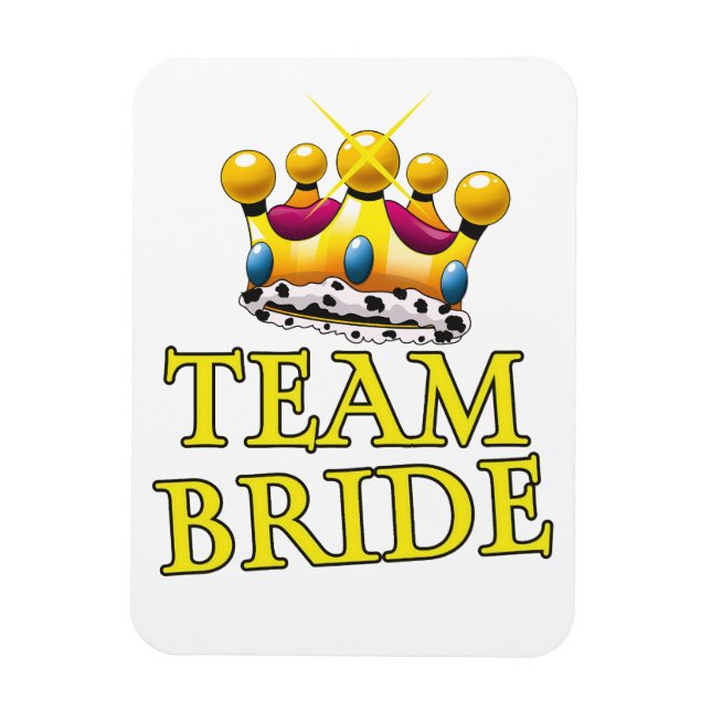 Team Bride bröllop krona Magnet (Vertikal)