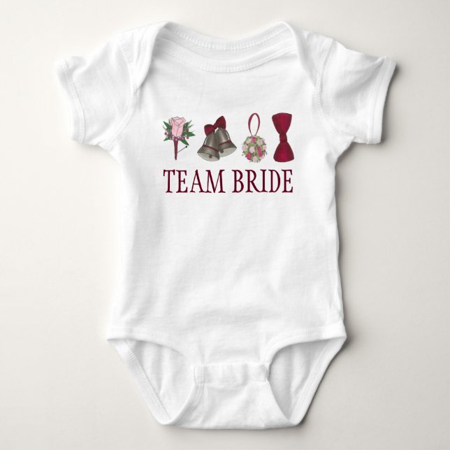 TEAM BRIDE Bröllop Möhippa Ro Party Flower Girl Tee (Framsida)