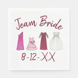 TEAM BRIDE Brudens sida Bridesmaid Flowergirl Gown Pappersservett
