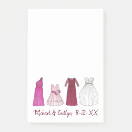 TEAM BRIDE Brudens sida Bridesmaid Flowergirl Gown Post-it Block