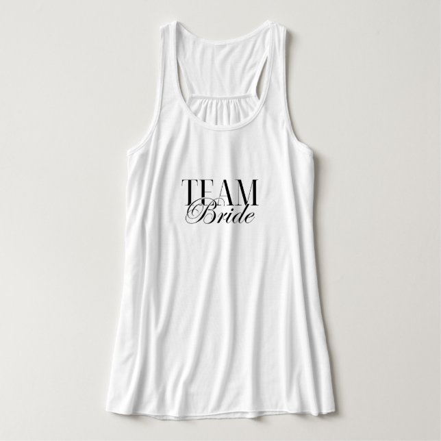 Team Bride | Brudtärna Bröllopspresent Linne Med Racerback (Design framsida)