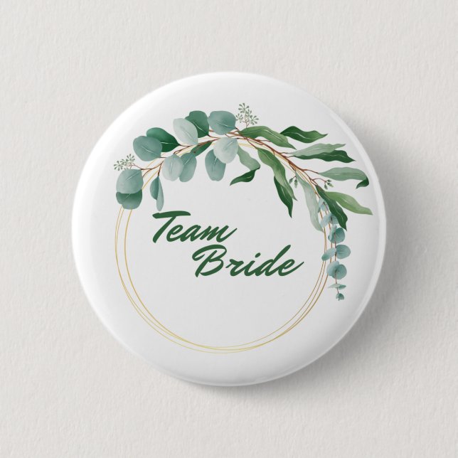 Team Bride Button with golden inscription Knapp (Framsida)