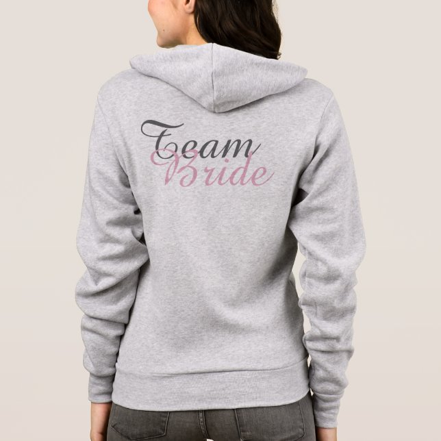 TEAM BRIDE Champagne Bröllop Bridesmaid Hoodie T-shirt (Baksida)
