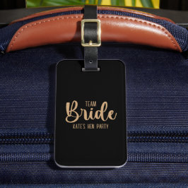 Team Bride Elegant Bachelorette Bagagebricka