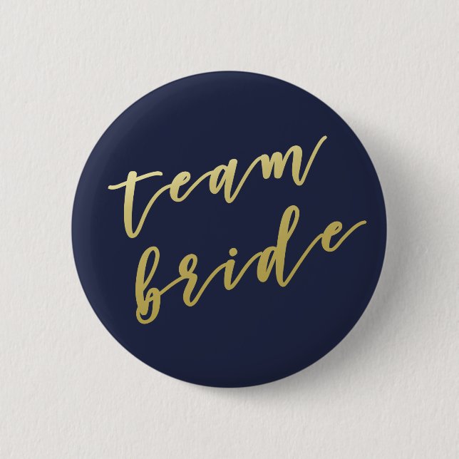 Team Bride | Faux Guld White Knapp (Framsida)