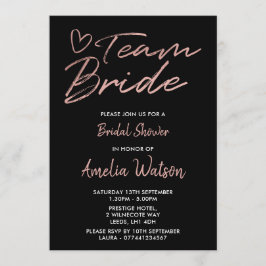 Team Bride Faux rosegold möhippa inbjudan