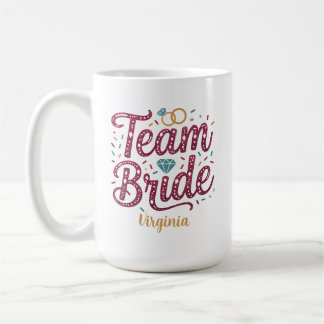 Team Bride Glitter Bridesmaid Favor Coffee Mug Kaffemugg