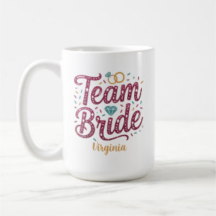 Team Bride Glitter Brudtärna Förmån Kaffe Mugg