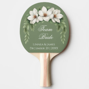 Team Bride Groom Magnolia Winter Wedding Gräs Träd Pingisracket