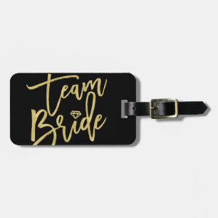 Team Bride Guld Diamond Brudens sida Luggage Tag Bagagebricka