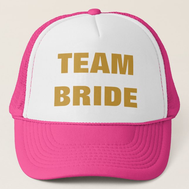Team Bride Guld Shock rosa Truckerkeps (Framsida)